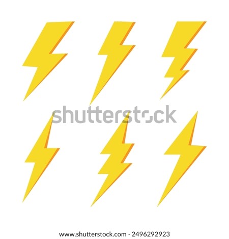 flash thunder power icon set, flash lightning bolt icon with thunder bolt - Electric power icon symbol