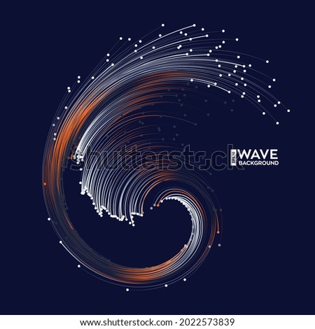 Evolution of data. Vector explosion motion dots lines background. Small particles strive out of center. vector illustration use for quantum technology, digital, science, music, communication.