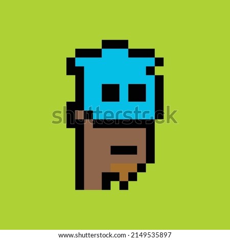 Cryptopunk pixel art NFT blockchain, non fungible token man , boy character