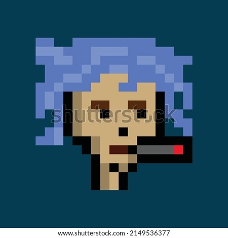 Cryptopunk pixel art NFT blockchain, non fungible token man , girl character 