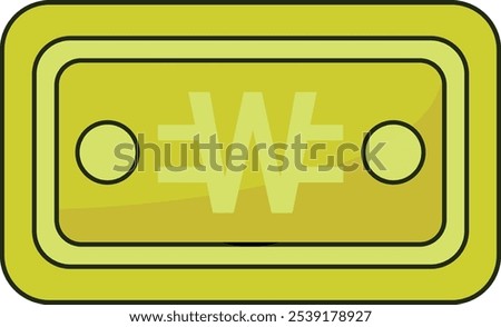 South Korean Won Note Icon Currency Finance Illustration