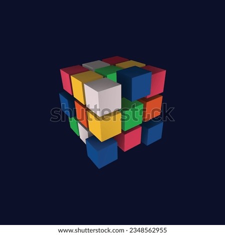 3D Rubiks Cube vector design