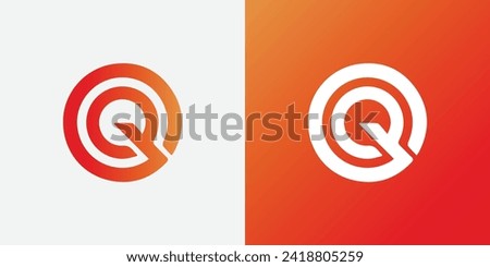 initial letter logo Q inside circle shape, QQ, QQ, Q inside Q rounded upper case black monogram