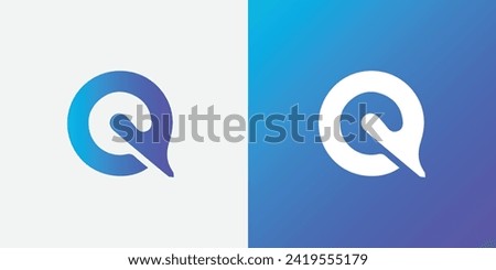 vector Q letter logo design with blue gradient