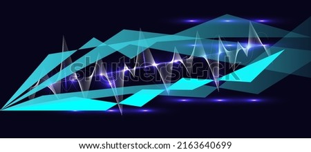 Race sticker stripes of Glowing pyramid sound wave with dotted frequency lines and neon effects style. Smoldering lines composition wallpaper.