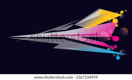 Automotive art geometric stripe sticker. Truck or car or vehicle abstract stripes. Sharp spear of glass and droplet effect.