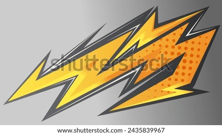 Race car sticker stripes combined with lightning shape styles