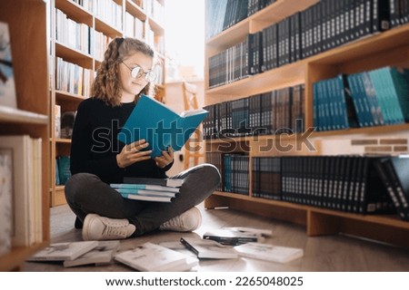Similar – Image, Stock Photo Cute teenager girl surrounded by plants