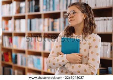 Similar – Image, Stock Photo Cute teenager girl surrounded by plants