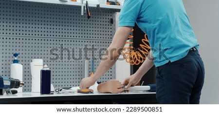 Similar – Image, Stock Photo Crop worker assembling mechanism in workshop