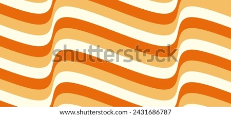 Striped caramel wave background. Toffee texture with cream. Psychedelic candy pattern. Illusion of movement