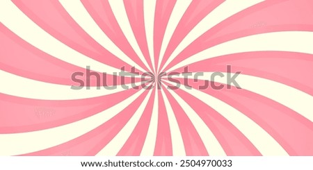 Candy spiral background. Pink rays swirl. Lollipop texture swirl. Retro psychedelic design.