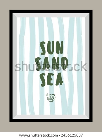 Minimal hand drawn vector dolce vita illustration with aesthetic quote in a poster frame. Matisse style illustrations.