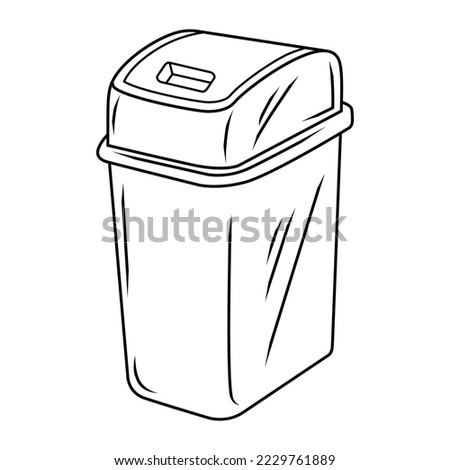 vector line drawing form trash can logo icon easy and simple