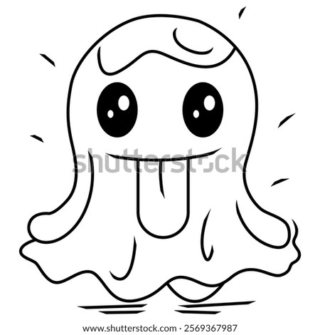 Vector Cartoon ghost Icon On White Background 2