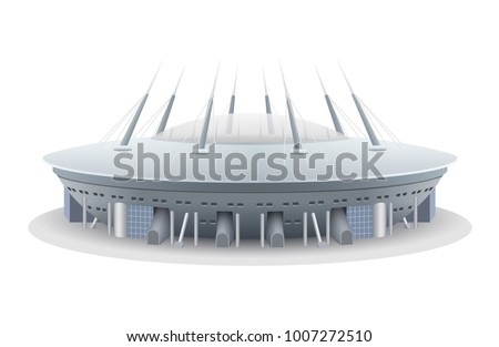 Saint Petersburg Football Stadium. Vector illustration isolated on white background.