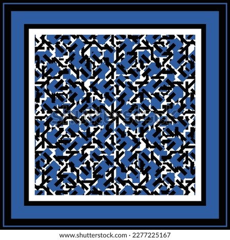 Blue Black Scarf Pattern Design