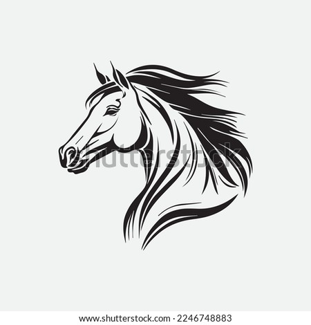 Horse face logo vector illustration template