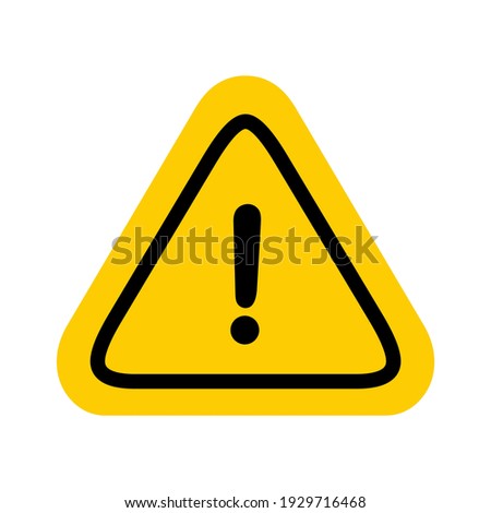 Hazard warning attention sign with exclamation mark symbols