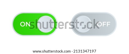 On and off switches. Slider button. Set for mobile application or website. Gradient on and off buttons. Vector illustration.