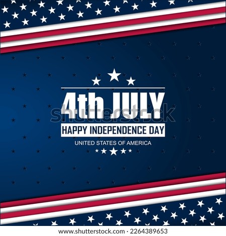 Happy independence day 4th of July United States of America background square design vector illustration. Suitable for banner, flyer, or social media template