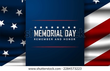 Memorial day background design with remember and honor text 