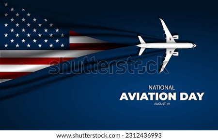 National Aviation Day August 19 Background Vector Illustration