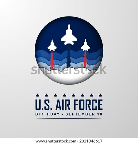 US Air Force Birthday September 18th Background Vector Illustration