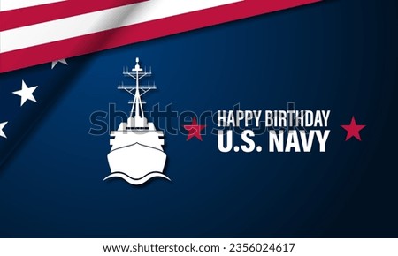 Happy  Birthday US Navy October 13 background Vector Illustration 