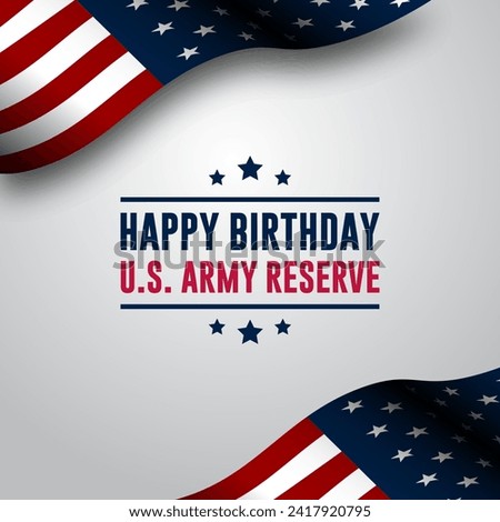 Happy Birthday US Army Reserve April 23 Background Vector Illustration