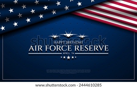 Happy birthday US Air Force Reserve April 14 Background Vector Illustration