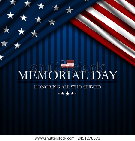 Memorial day background design with honoring all who served text