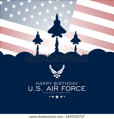 US Air Force Birthday September 18th Background Vector Illustration