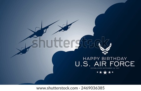 US Air Force Birthday September 18th Background Vector Illustration