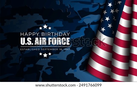 US Air Force Birthday September 18th Background Vector Illustration