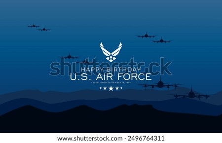 US Air Force Birthday September 18th Background Vector Illustration