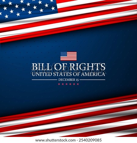 Celebration Of Bill Of Rights Day December 15 In United States Background Illustration