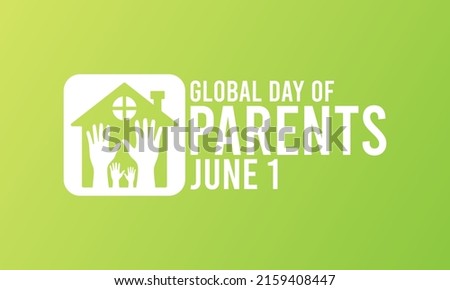 Design background of global day of parents. Green gradient background. Poster or banner.