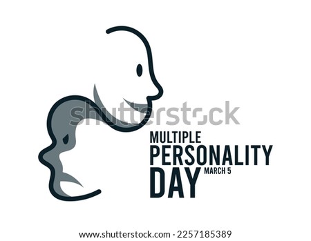 Multiple Personality Day on white background. March 5. Abstract design vector. Poster, banner, card, background. Eps 10.
