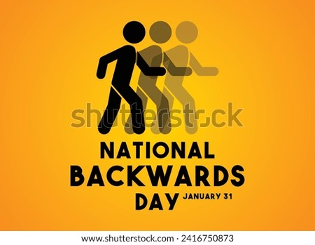 National Backwards Day. January 31. Gradient background. Eps 10.