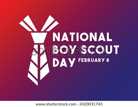 National Boy Scout Day. February 8. Gradient background. Eps 10.
