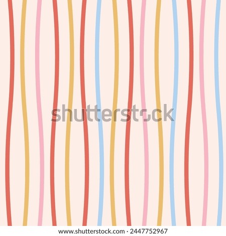 Seamless Vector Colorful Circus Pattern Wiggly Wavy Modern Simple Geometric Pattern Wallpaper Cute Girly Stripe Vertical