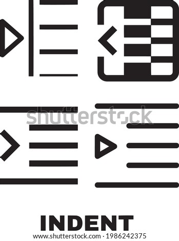 text indent left icon . web icon set . icons collection. Simple vector illustration.