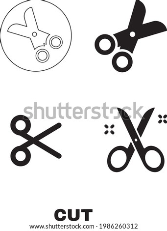 text cut icon . web icon set . icons collection. Simple vector illustration.