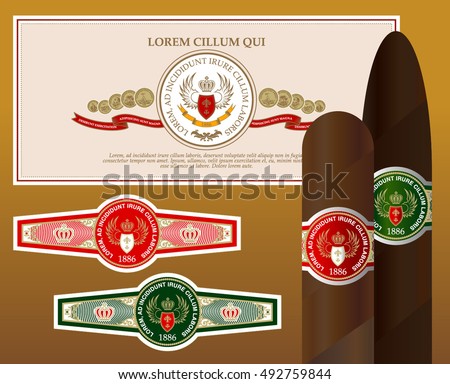 cigar and the labels template download free vector art stock