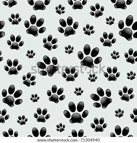 Dog'S Footprints-Seamless Pattern Stock Vector Illustration 71304940 ...