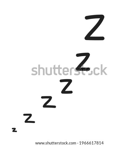 Hand drawn zzz sleep wave isolated on white background. Vector illustration