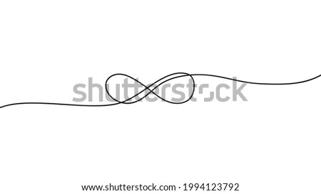 Infinity symbol drawn by one line isolated on white background. Repetitions or unlimited cycling. Vector illustration
