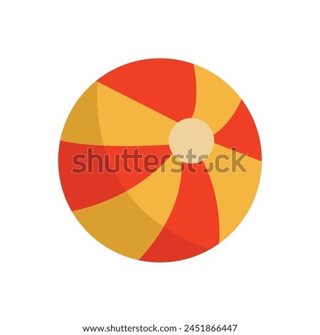 Flat beach ball icon. Isolated beach ball