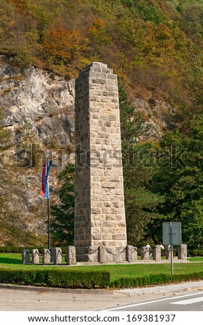 ZELENJAK, CROATIA -? OCTOBER 8, 2009: Monument to Croatian national anthem \